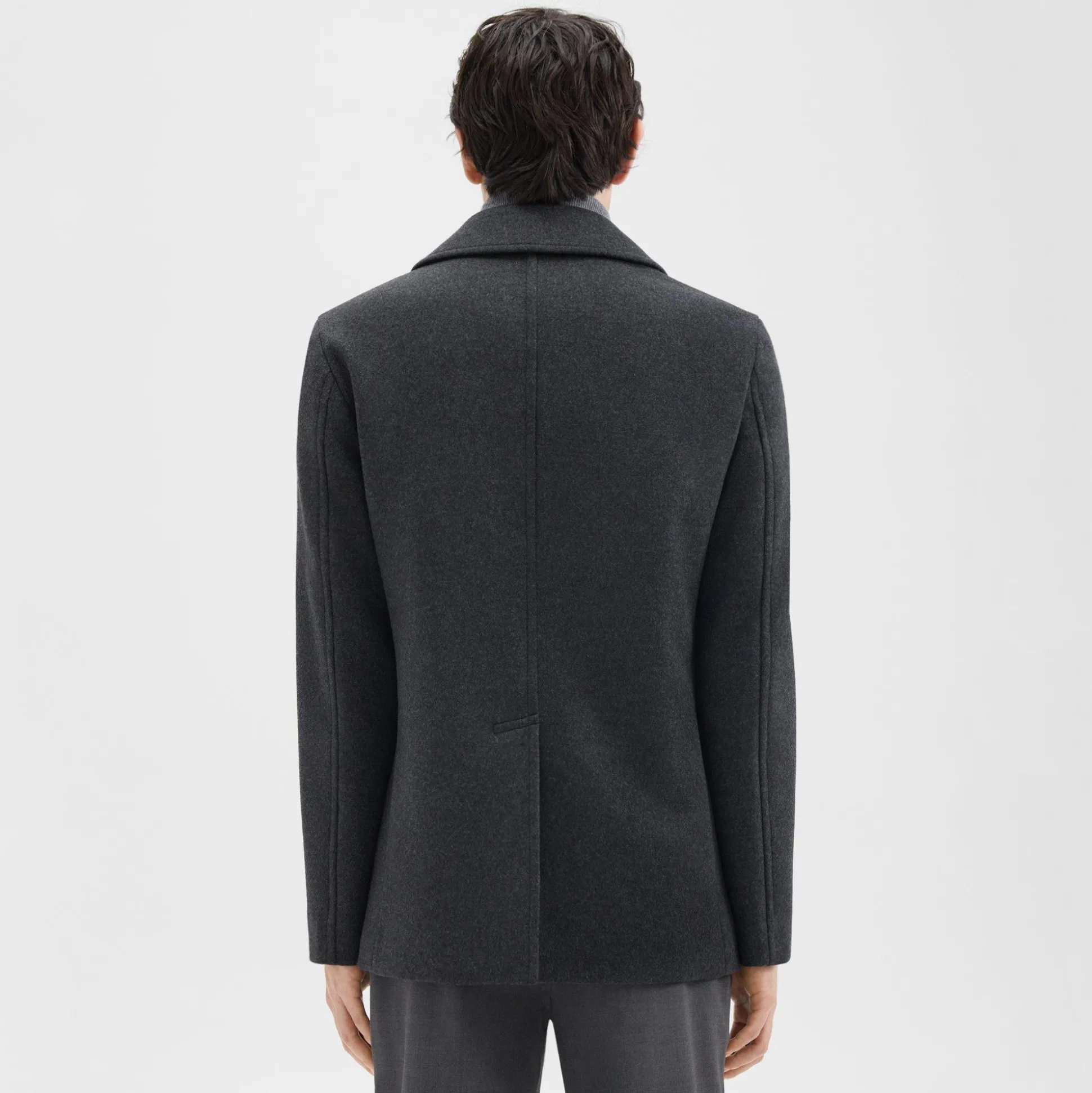 Theory Frederick Peacoat In Recycled Wool-Blend Melton-Men Blazers + Jackets|Outerwear