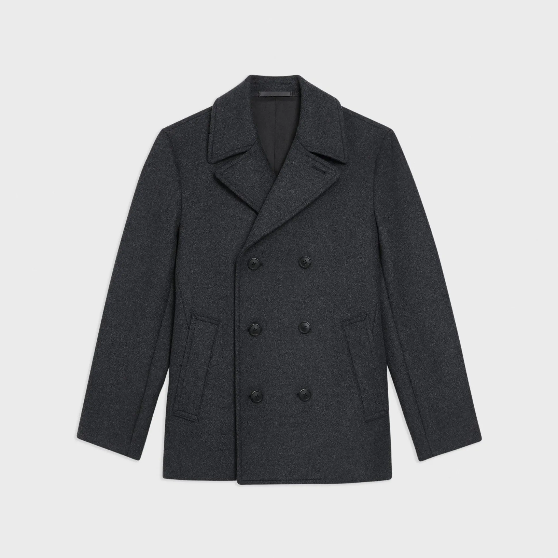 Theory Frederick Peacoat In Recycled Wool-Blend Melton-Men Blazers + Jackets|Outerwear