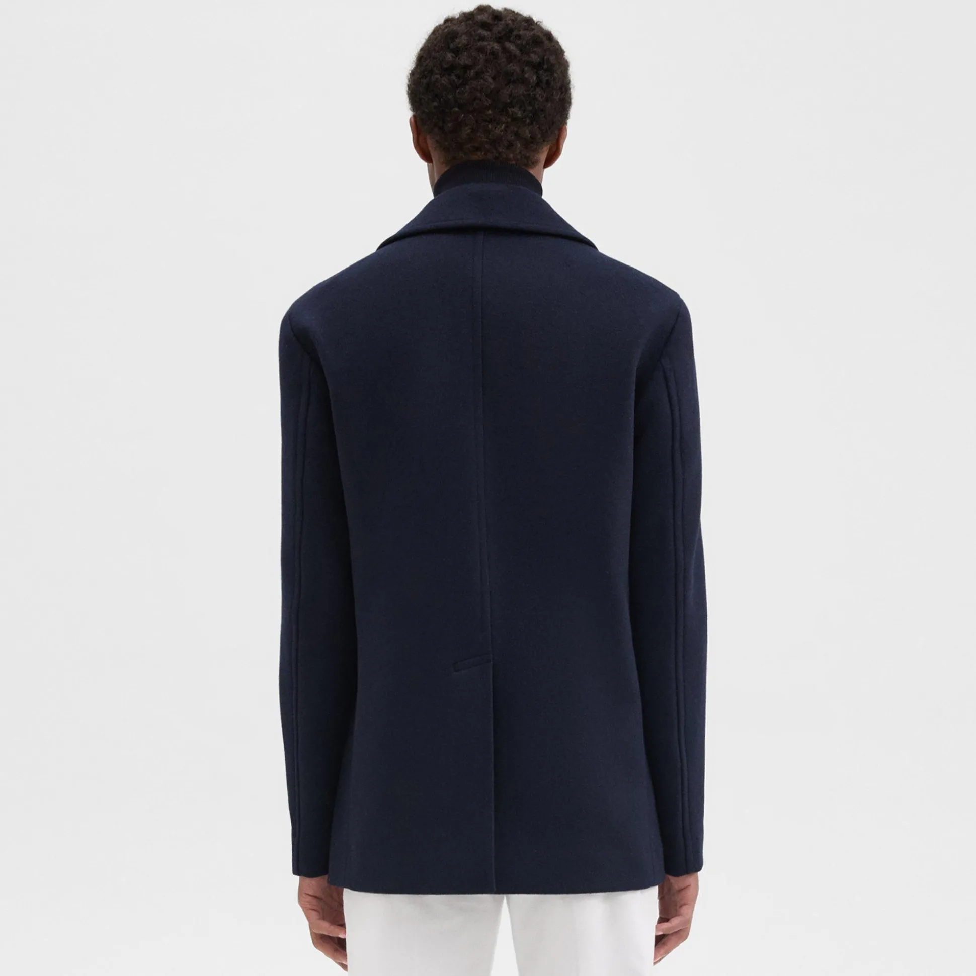 Theory Frederick Peacoat In Recycled Wool-Blend Melton-Men Outerwear|Blazers + Jackets