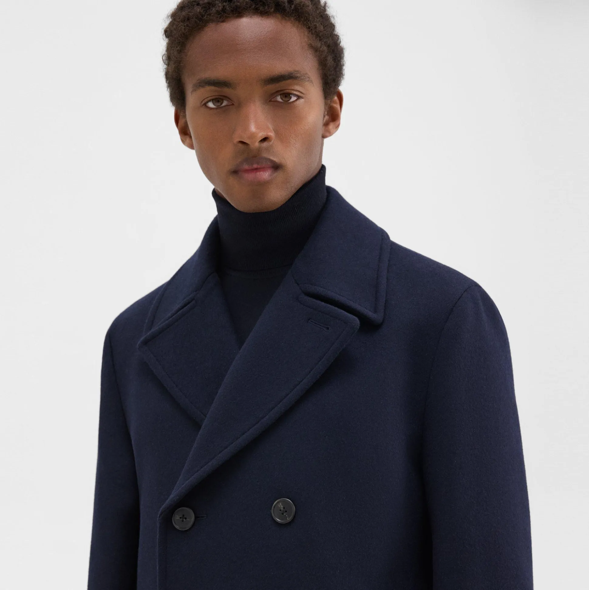 Theory Frederick Peacoat In Recycled Wool-Blend Melton-Men Outerwear|Blazers + Jackets