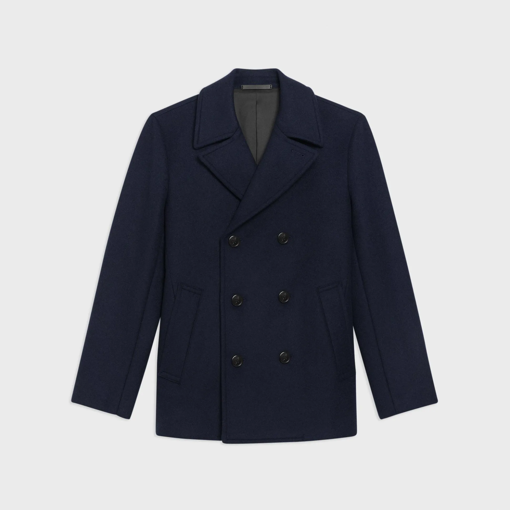 Theory Frederick Peacoat In Recycled Wool-Blend Melton-Men Outerwear|Blazers + Jackets