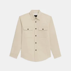 Theory Garvin Shirt Jacket In Organic Cotton-Men Shirts