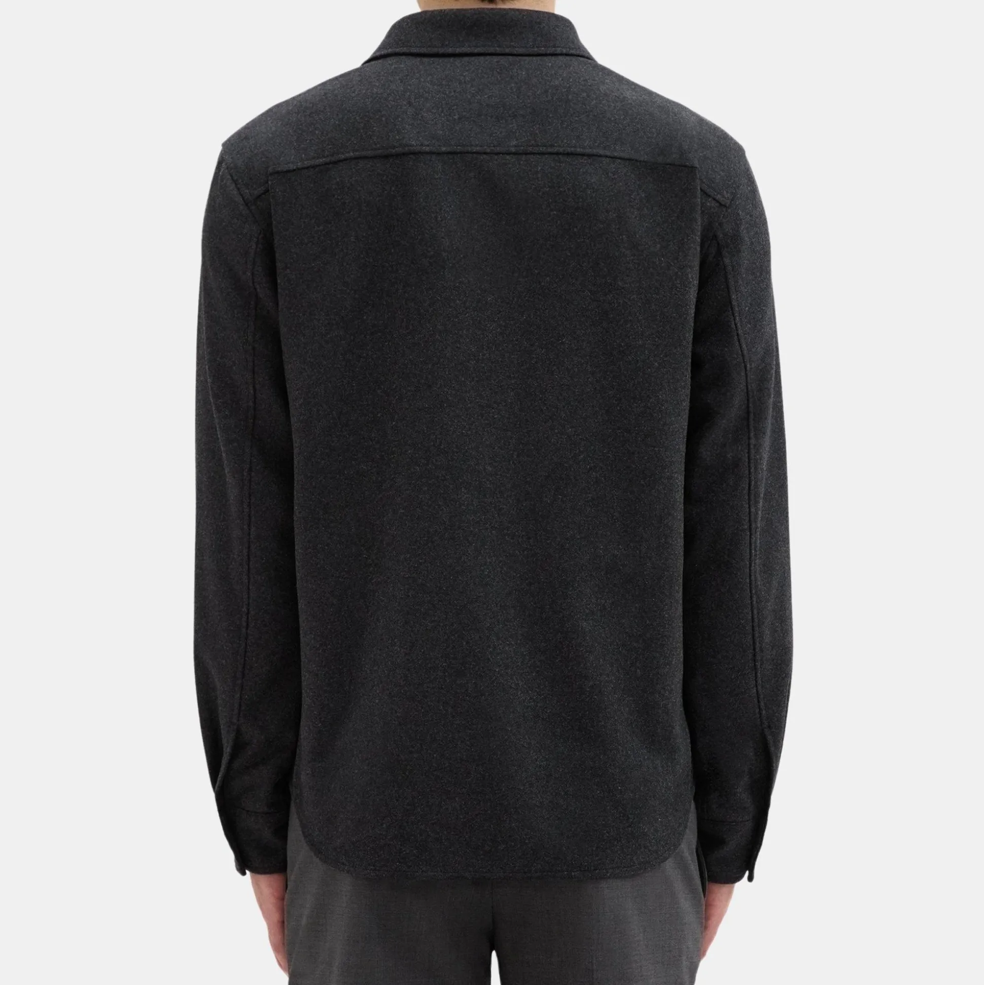 Theory Garvin Shirt Jacket In Recycled Wool-Blend Flannel-Men Shirts