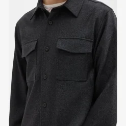 Theory Garvin Shirt Jacket In Recycled Wool-Blend Flannel-Men Shirts