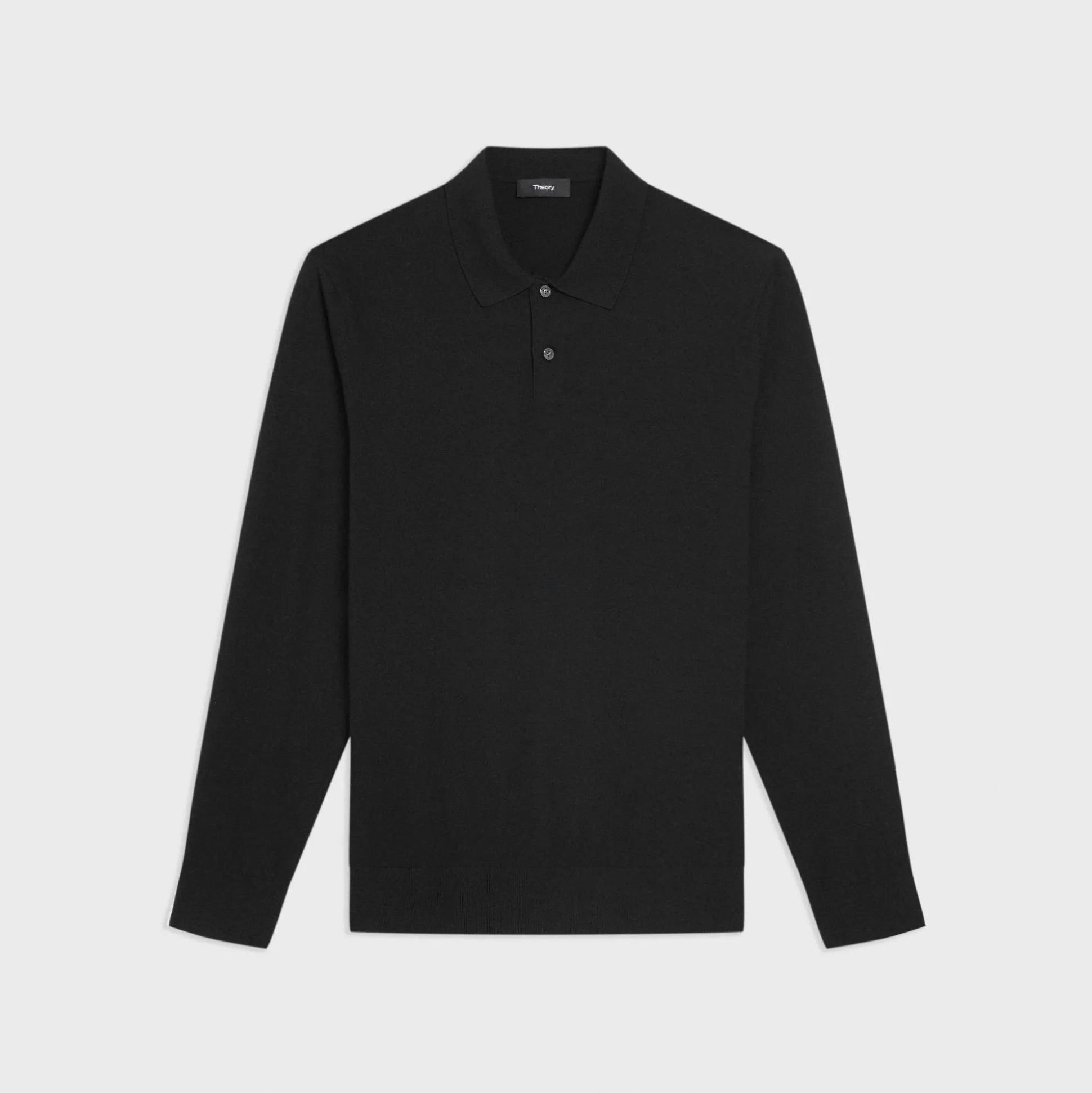 Theory Goris Long-Sleeve Polo Shirt In Light Bilen-Men Sweaters + Cardigans|T-shirts + Polos