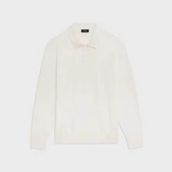 Theory Goris Long-Sleeve Polo Shirt In Light Bilen-Men T-shirts + Polos|Sweaters + Cardigans