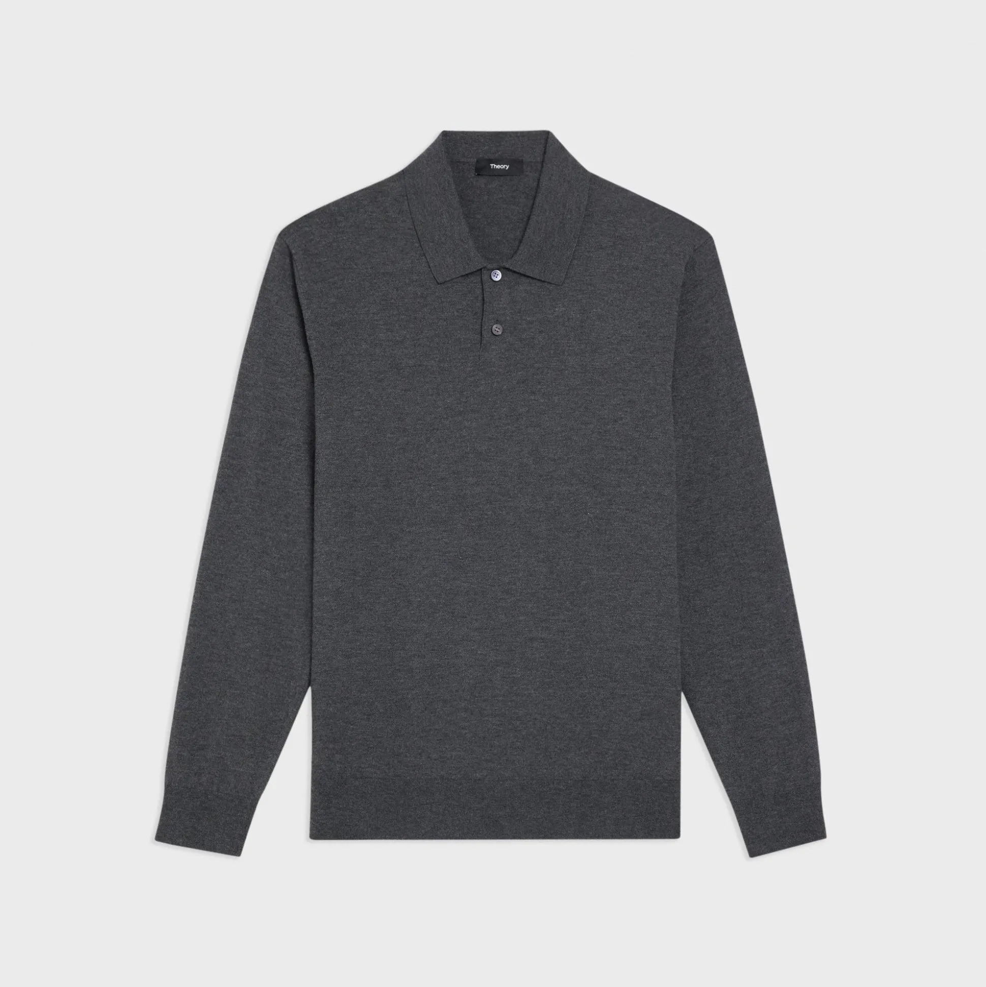 Theory Goris Long-Sleeve Polo Shirt In Light Bilen-Men T-shirts + Polos|Sweaters + Cardigans