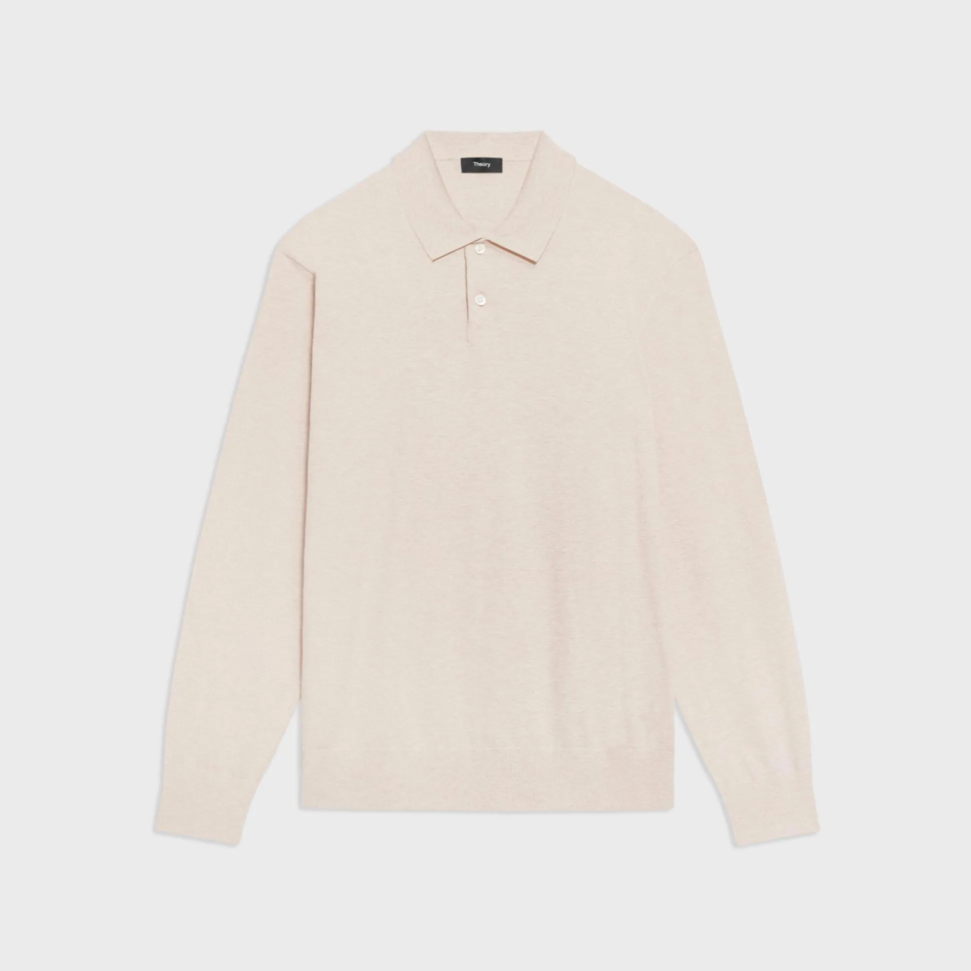 Theory Goris Long-Sleeve Polo Shirt In Light Bilen-Men T-shirts + Polos|Sweaters + Cardigans