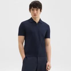 Theory Goris Pique Polo Shirt In Light Bilen-Men T-shirts + Polos|Sweaters + Cardigans
