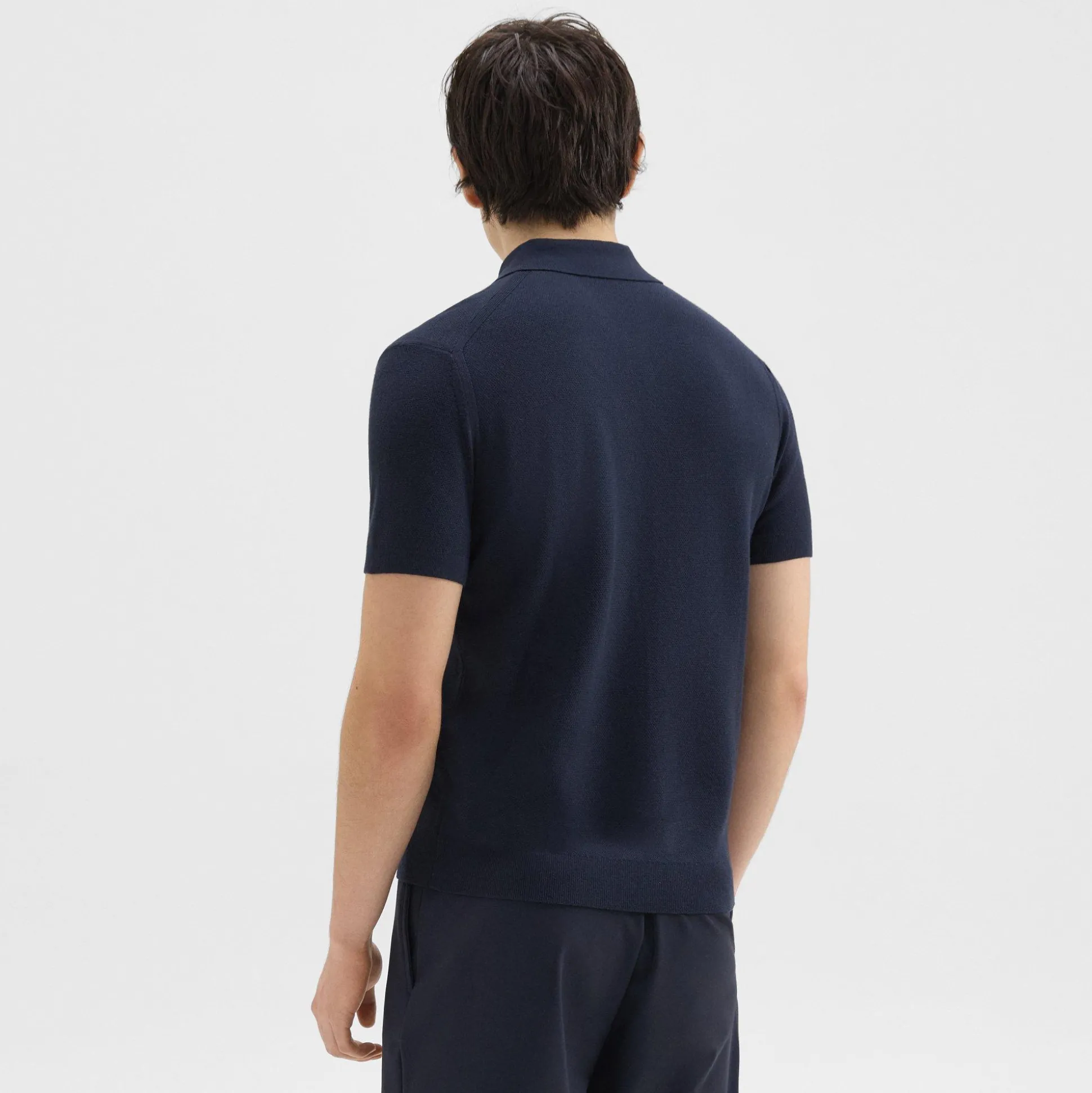 Theory Goris Pique Polo Shirt In Light Bilen-Men T-shirts + Polos|Sweaters + Cardigans