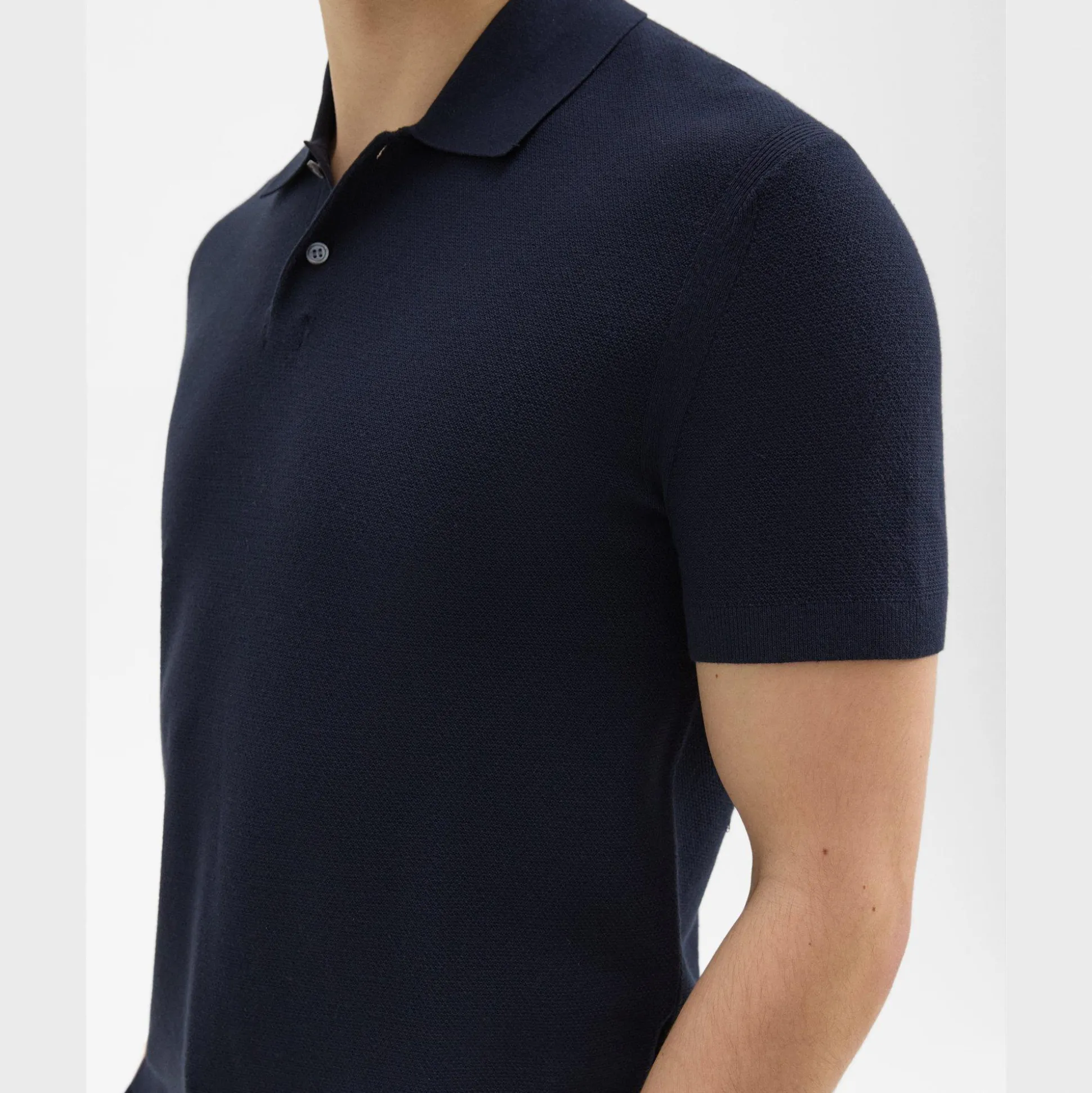 Theory Goris Pique Polo Shirt In Light Bilen-Men T-shirts + Polos|Sweaters + Cardigans