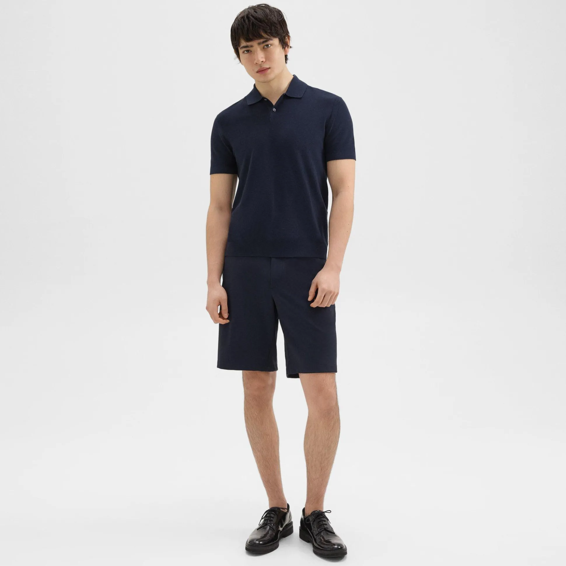 Theory Goris Pique Polo Shirt In Light Bilen-Men T-shirts + Polos|Sweaters + Cardigans