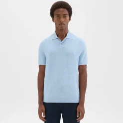 Theory Goris Pique Polo Shirt In Light Bilen-Men T-shirts + Polos|Sweaters + Cardigans