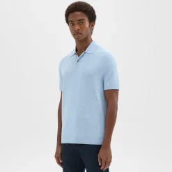 Theory Goris Pique Polo Shirt In Light Bilen-Men T-shirts + Polos|Sweaters + Cardigans