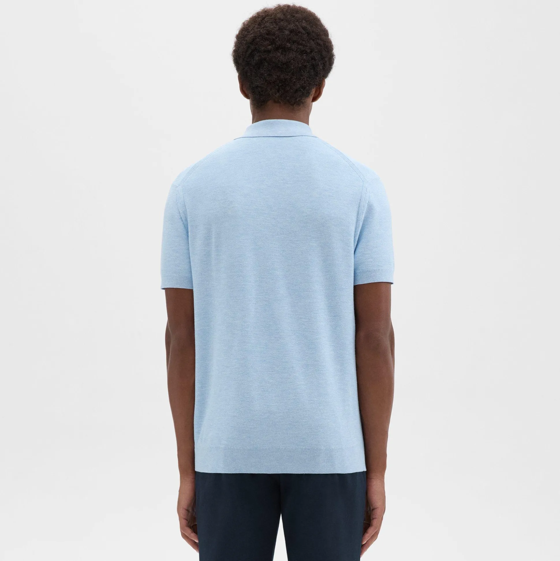 Theory Goris Pique Polo Shirt In Light Bilen-Men T-shirts + Polos|Sweaters + Cardigans
