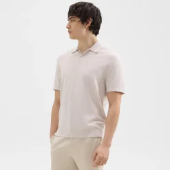 Theory Goris Pique Polo Shirt In Light Bilen-Men T-shirts + Polos|Sweaters + Cardigans