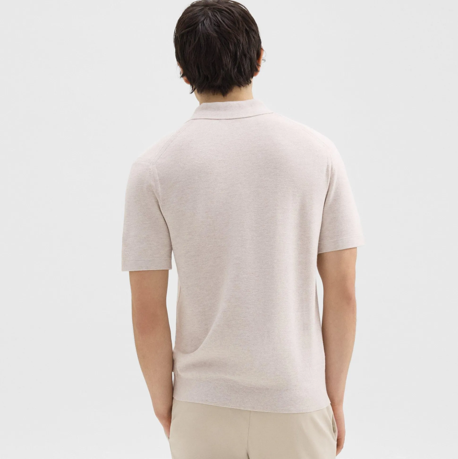 Theory Goris Pique Polo Shirt In Light Bilen-Men T-shirts + Polos|Sweaters + Cardigans