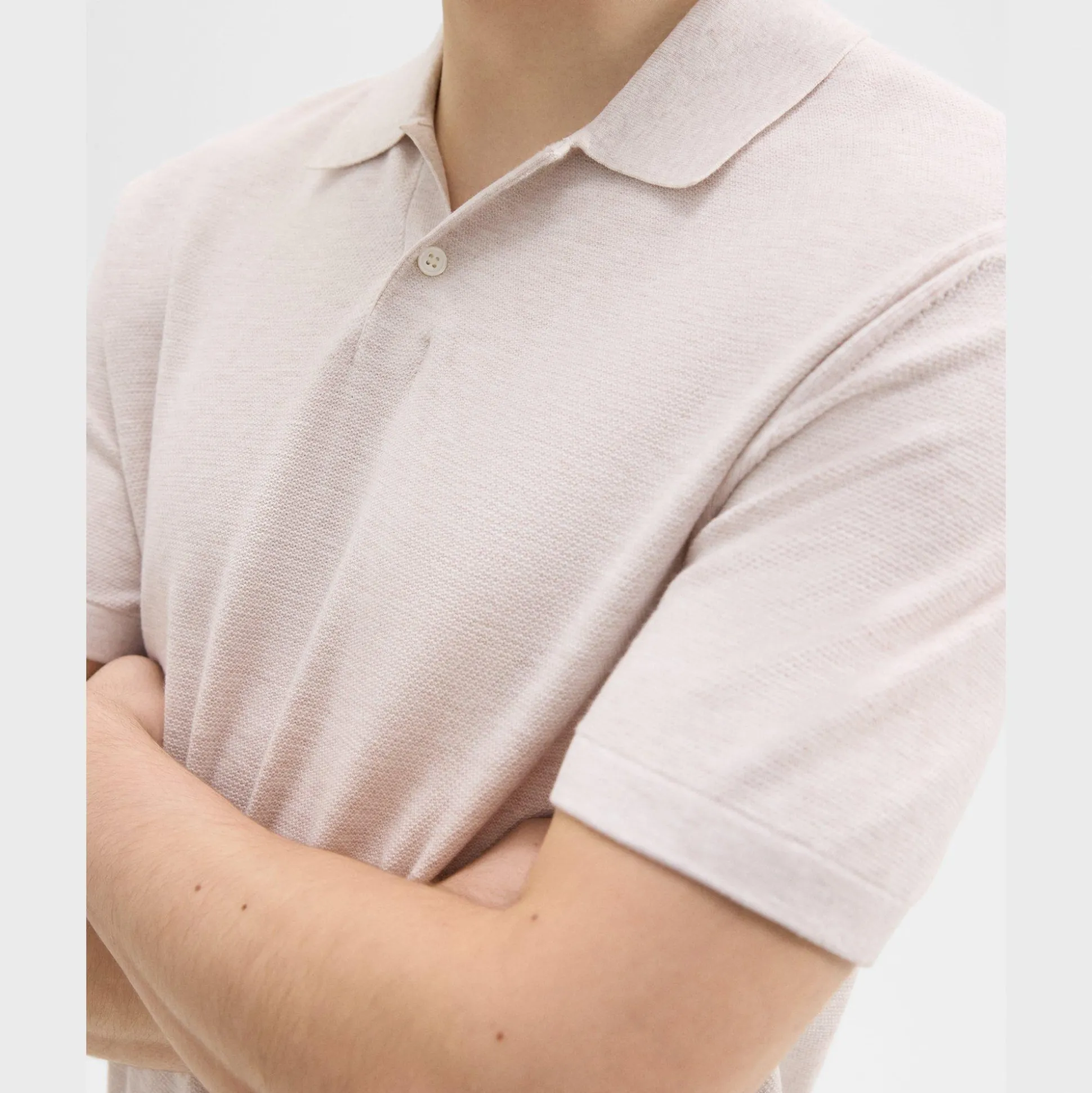 Theory Goris Pique Polo Shirt In Light Bilen-Men T-shirts + Polos|Sweaters + Cardigans