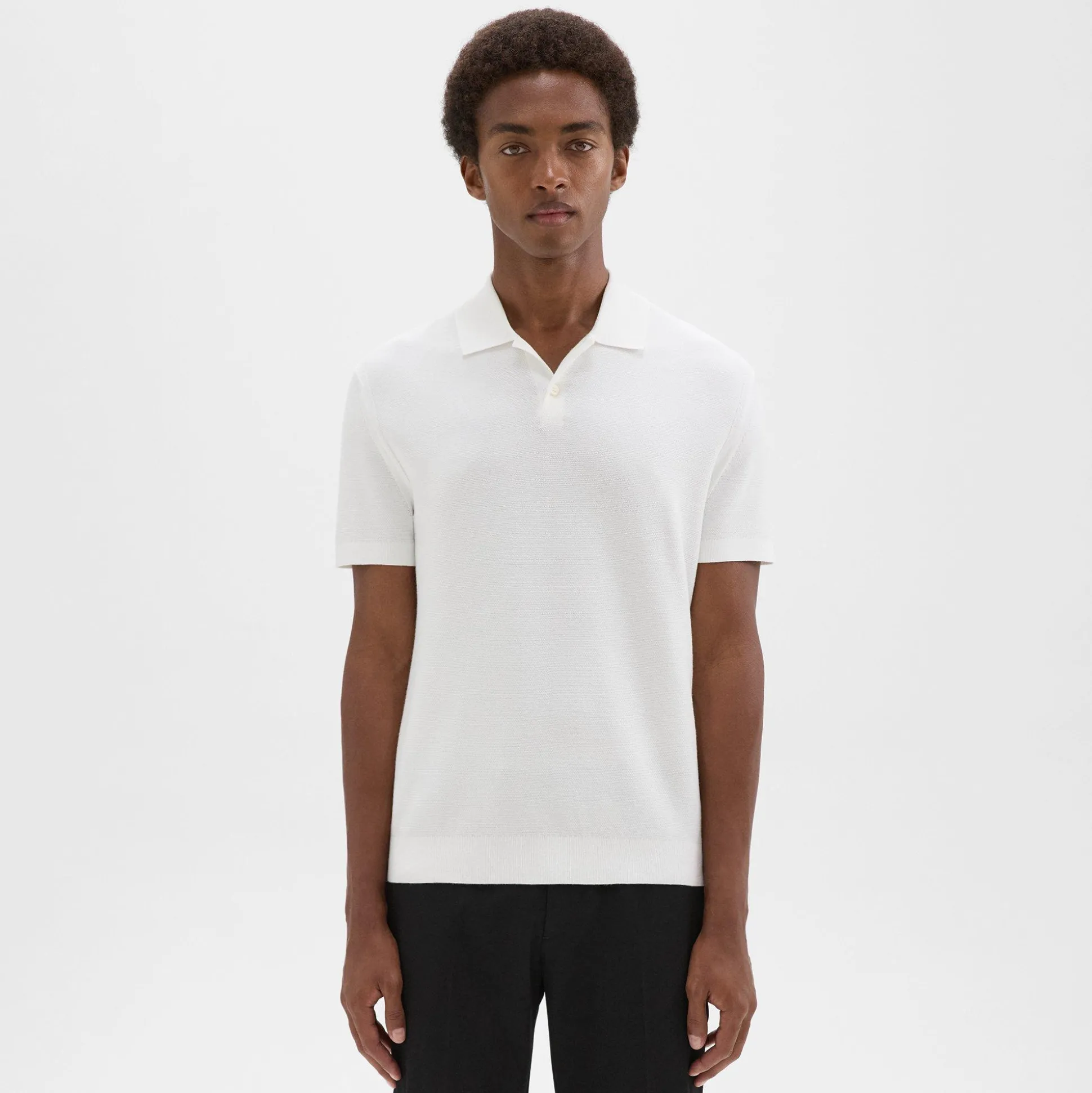 Theory Goris Pique Polo Shirt In Light Bilen-Men T-shirts + Polos|Sweaters + Cardigans