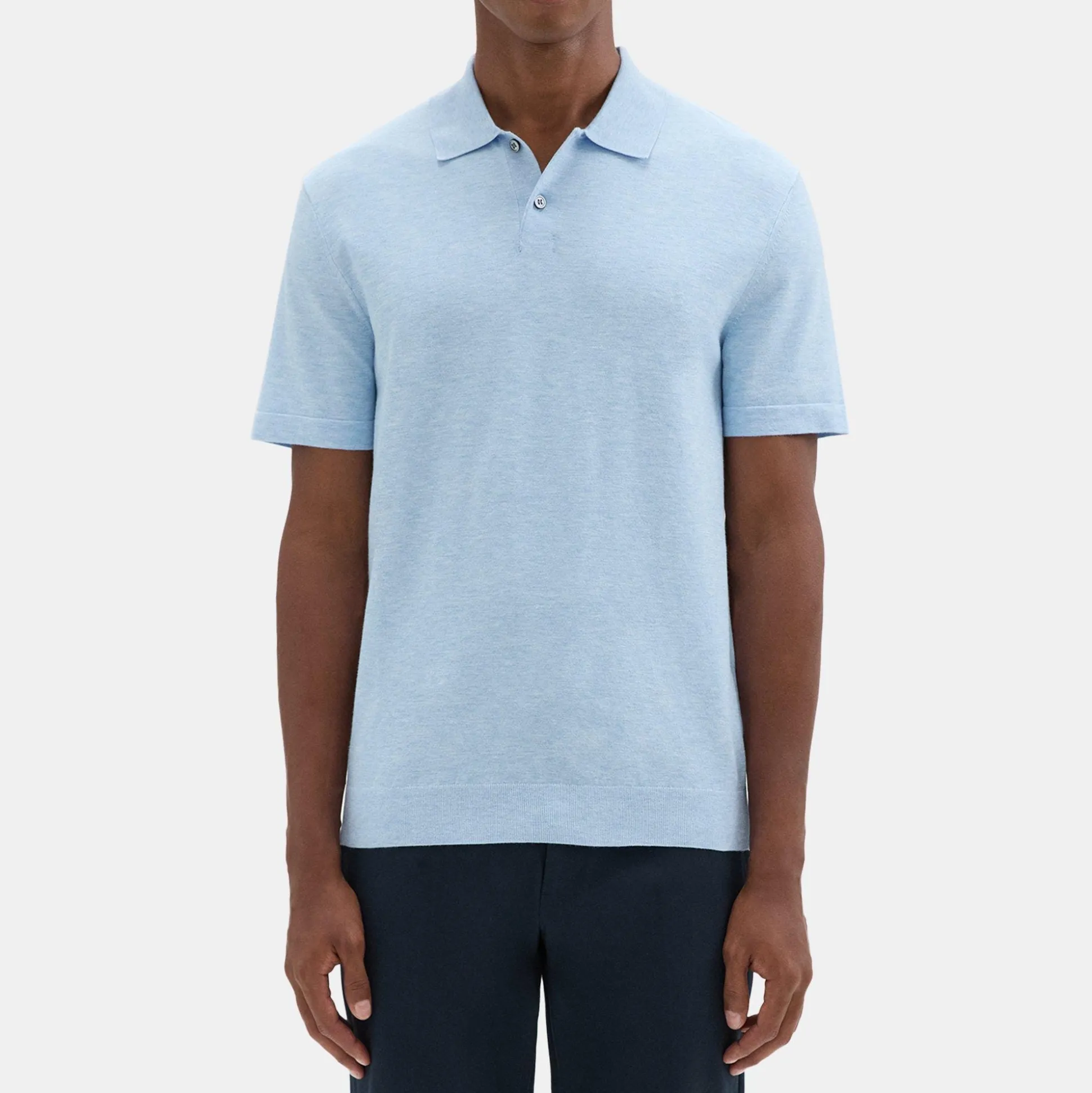 Theory Goris Polo Shirt In Light Bilen-Men T-shirts + Polos|Sweaters + Cardigans