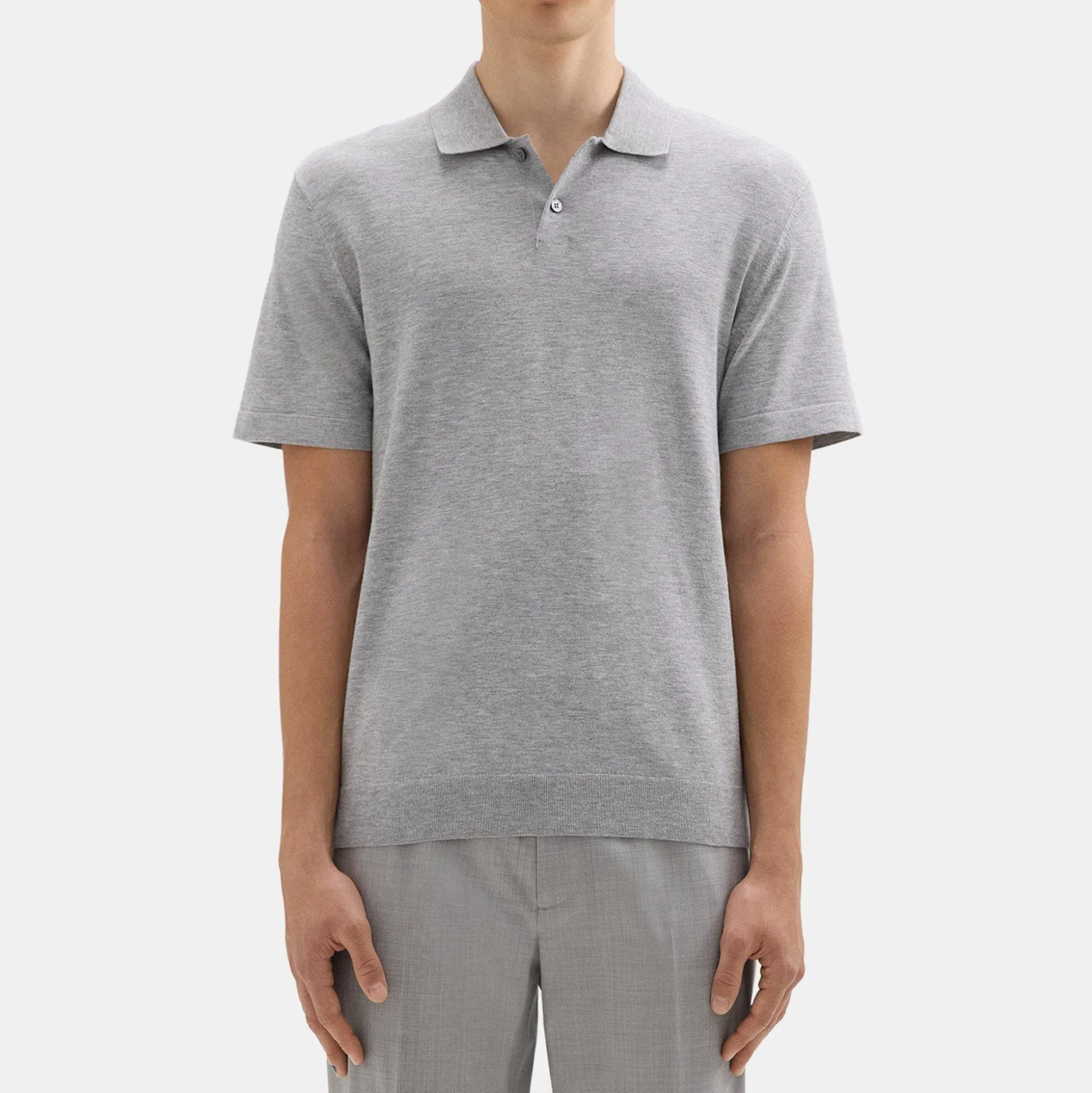 Theory Goris Polo Shirt In Light Bilen-Men T-shirts + Polos|Sweaters + Cardigans
