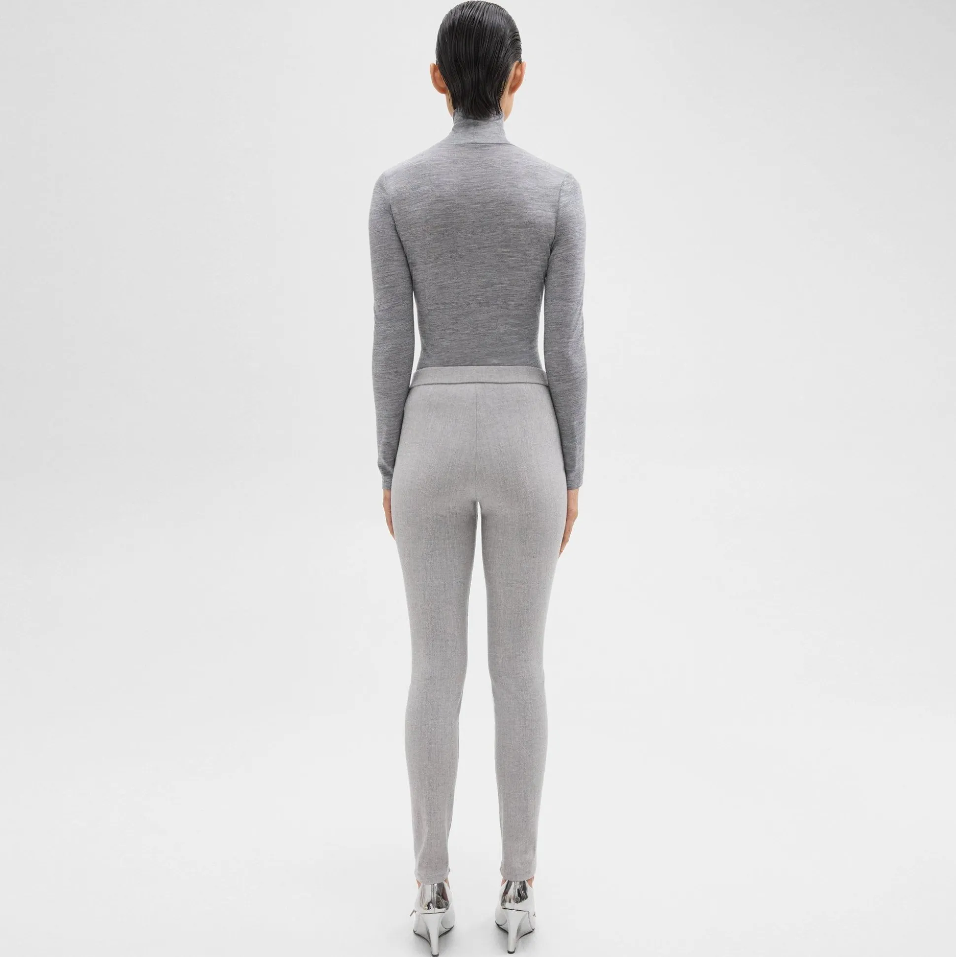 Theory High-Waist Legging In Stretch Flannel-Women Pants