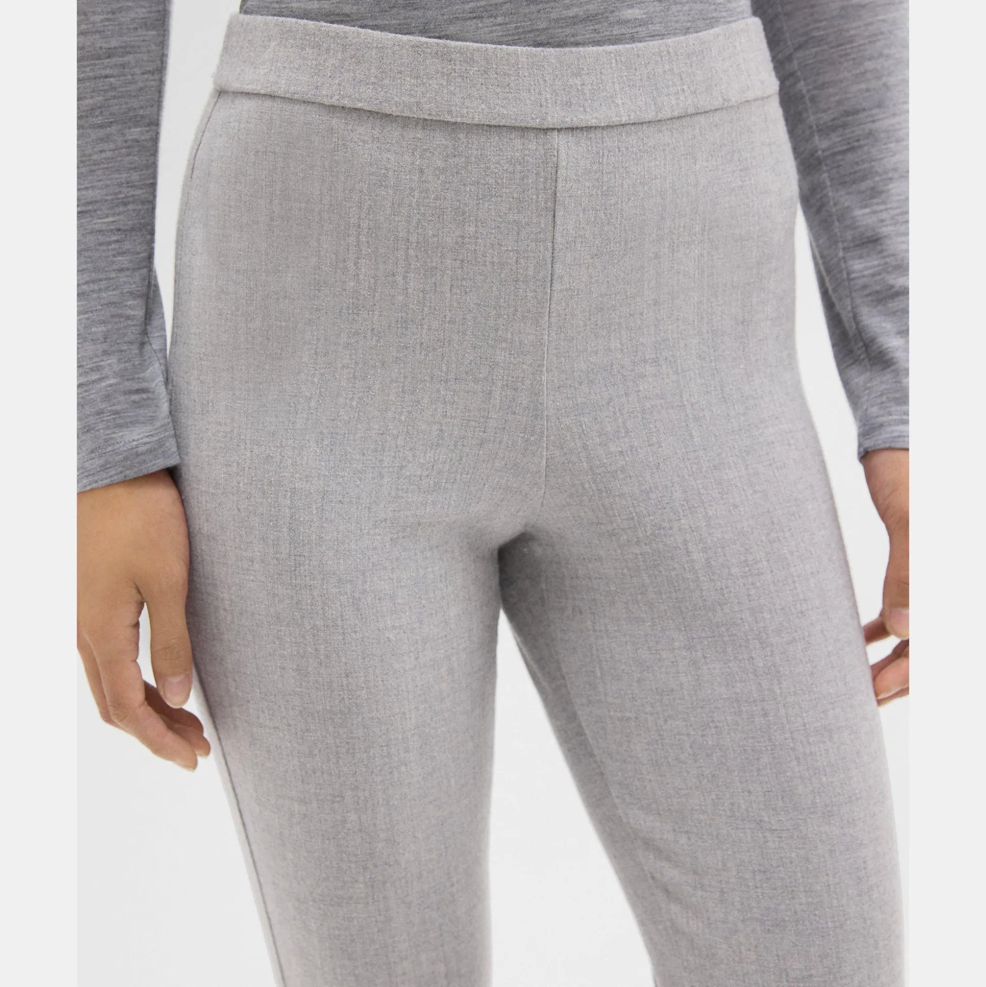 Theory High-Waist Legging In Stretch Flannel-Women Pants