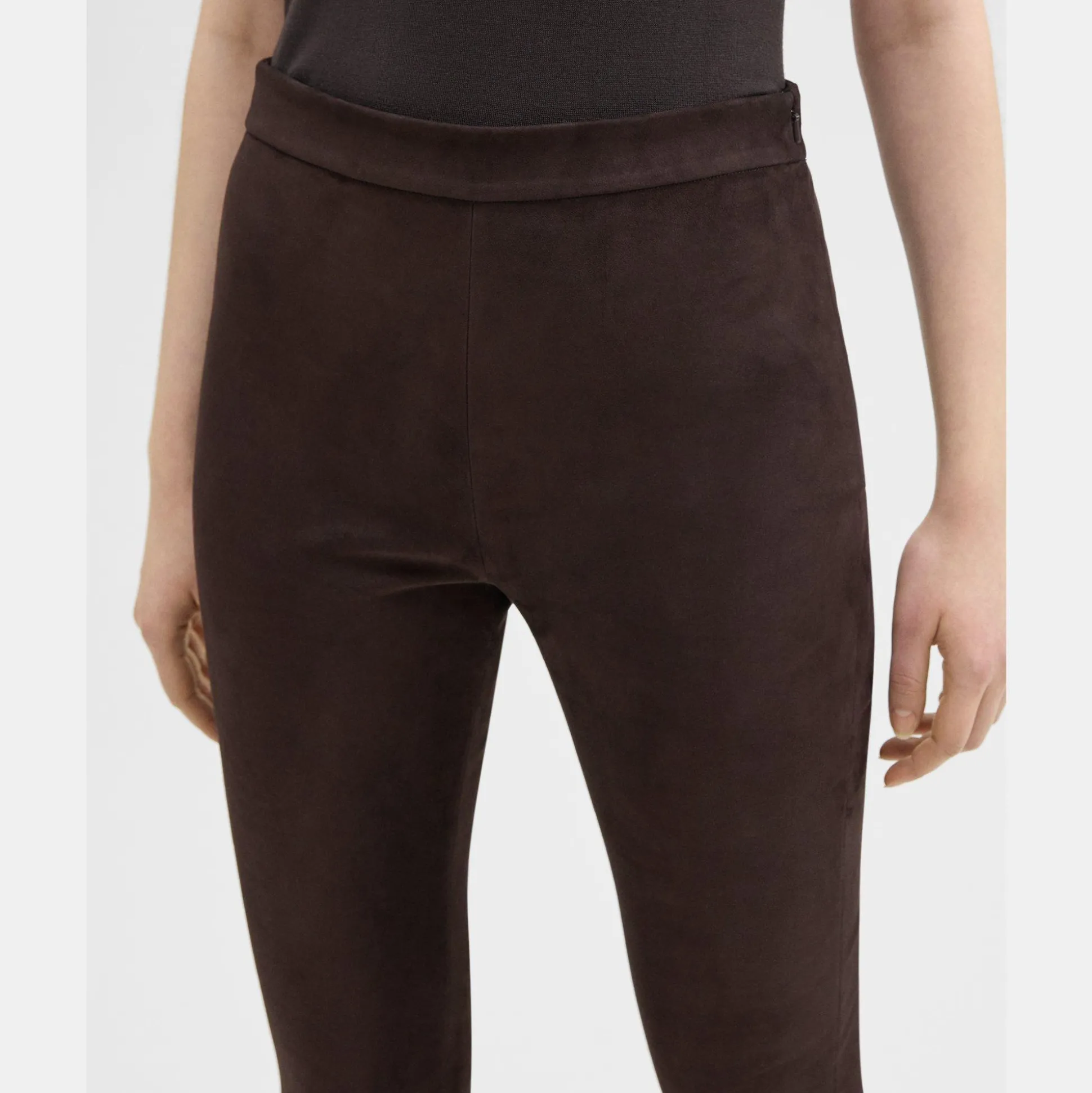 Theory High-Waist Legging In Suede-Women Pants