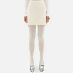 Theory High-Waist Mini Skirt In Double-Face Wool-Cashmere-Women Skirts