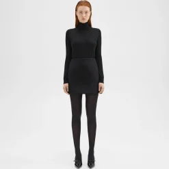 Theory High-Waist Mini Skirt In Double-Face Wool-Cashmere-Women Skirts
