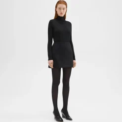 Theory High-Waist Mini Skirt In Double-Face Wool-Cashmere-Women Skirts