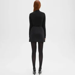 Theory High-Waist Mini Skirt In Double-Face Wool-Cashmere-Women Skirts