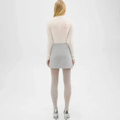 Theory High-Waist Mini Skirt In Double-Face Wool-Cashmere-Women Skirts