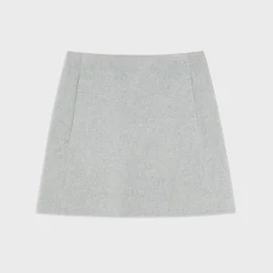 Theory High-Waist Mini Skirt In Double-Face Wool-Cashmere-Women Skirts
