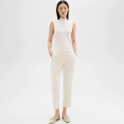 Theory High-Waist Slim Crop Pant In Admiral Crepe-Women Suits|Pants