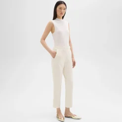Theory High-Waist Slim Crop Pant In Admiral Crepe-Women Suits|Pants