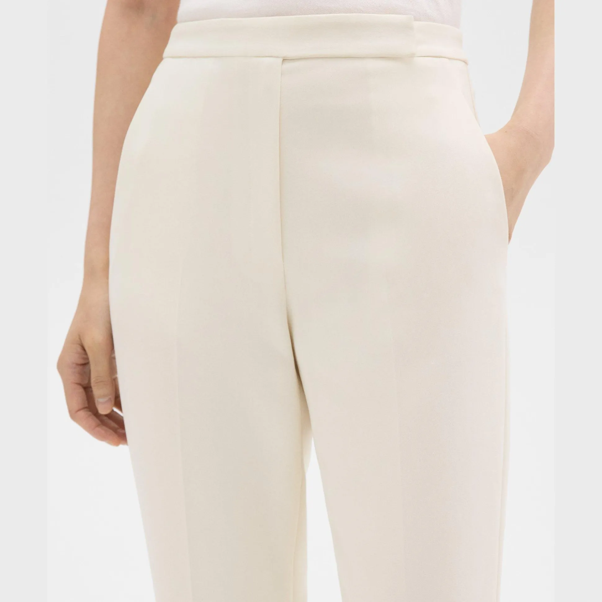 Theory High-Waist Slim Crop Pant In Admiral Crepe-Women Suits|Pants