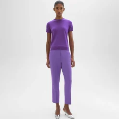 Theory High-Waist Slim Crop Pant In Admiral Crepe-Women Suits|Pants