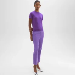 Theory High-Waist Slim Crop Pant In Admiral Crepe-Women Suits|Pants