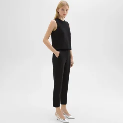 Theory High-Waist Slim Crop Pant In Admiral Crepe-Women Suits|Pants
