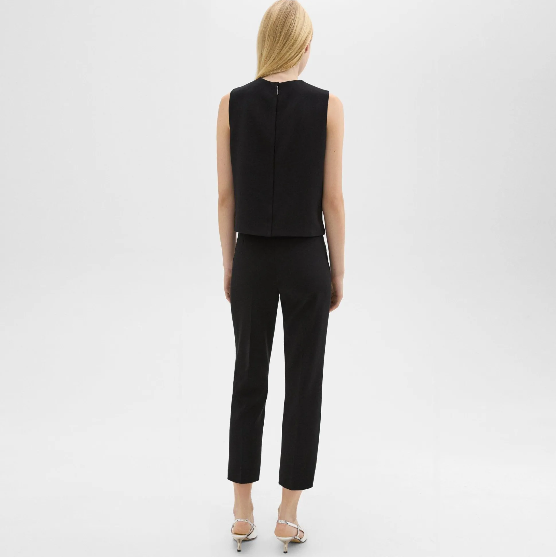 Theory High-Waist Slim Crop Pant In Admiral Crepe-Women Suits|Pants