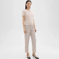 Theory High-Waist Straight-Leg Pant In Good Wool-Women Suits|Pants