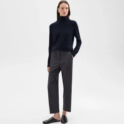 Theory High-Waist Straight-Leg Pant In Good Wool-Women Pants