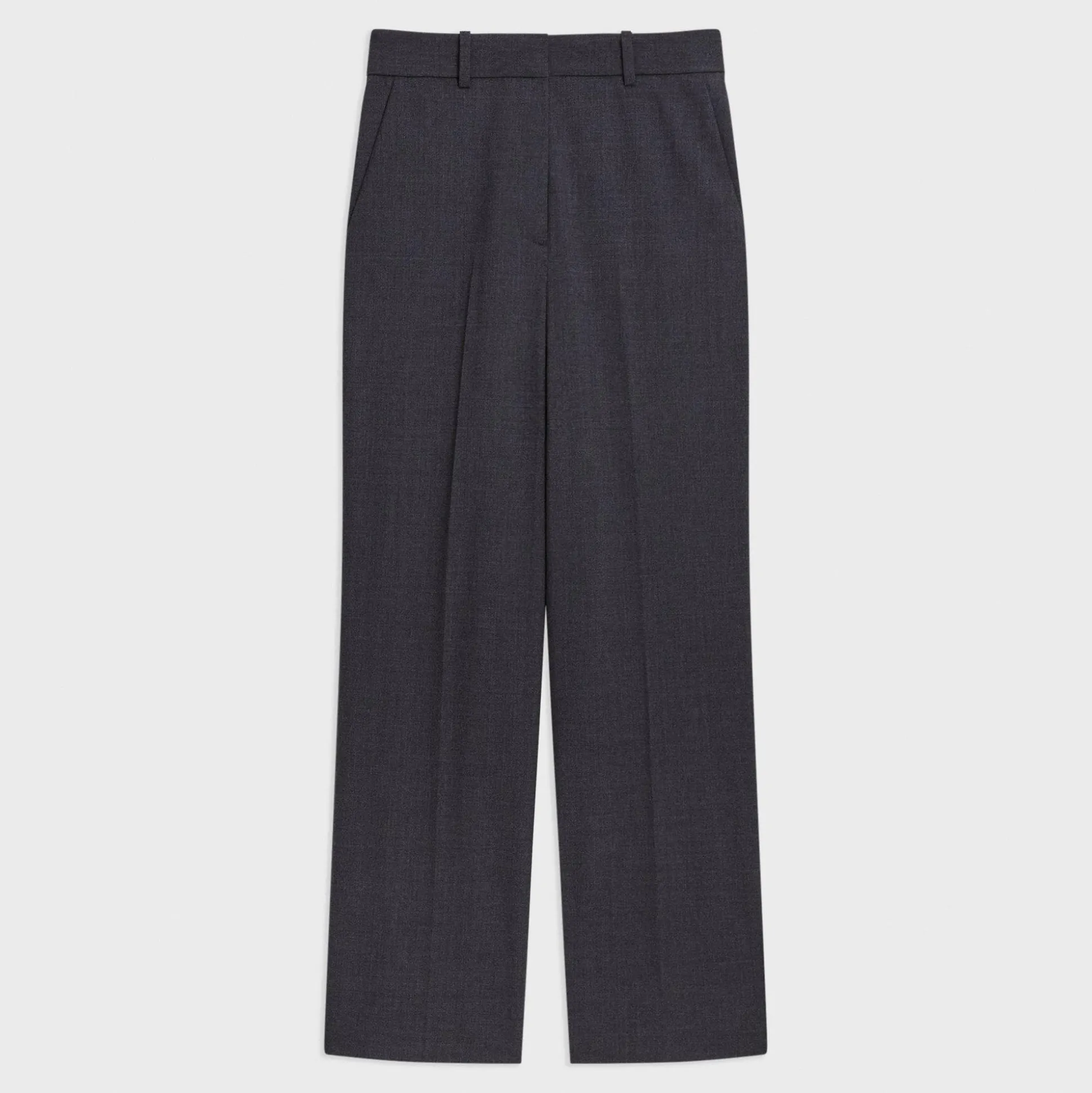 Theory High-Waist Straight-Leg Pant In Good Wool-Women Pants