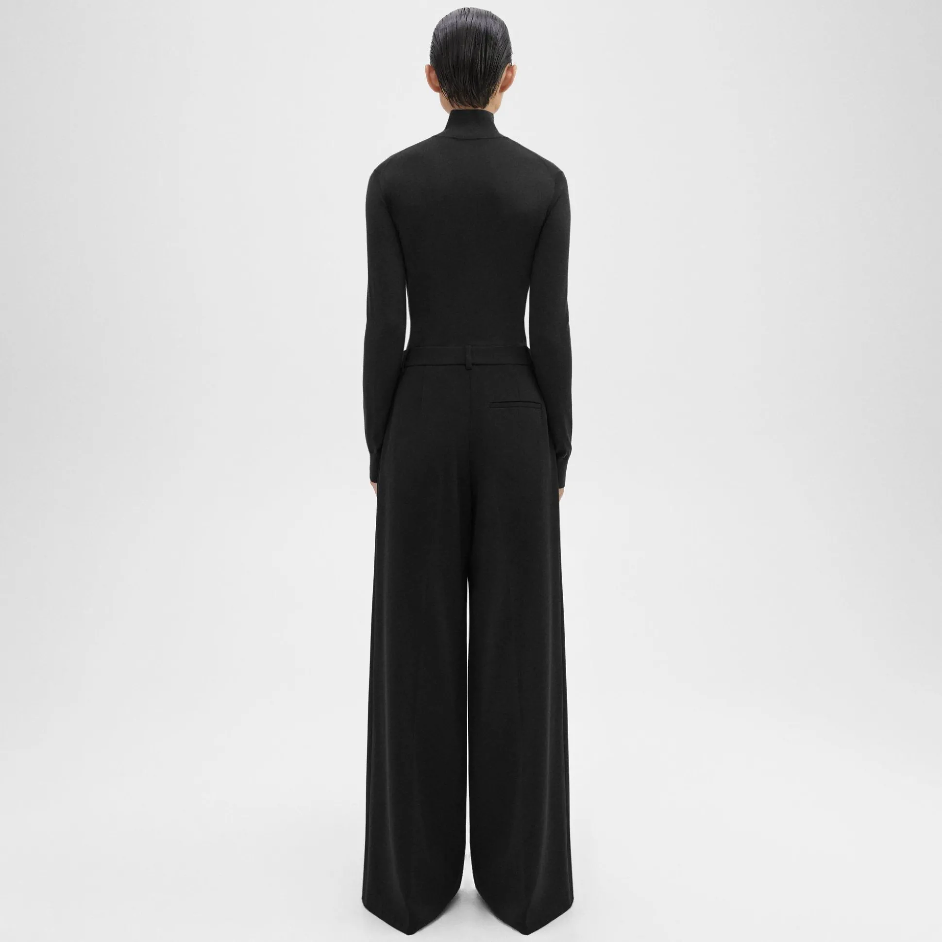 Theory High-Waist Wide-Leg Pant In Admiral Crepe-Women Suits|Pants