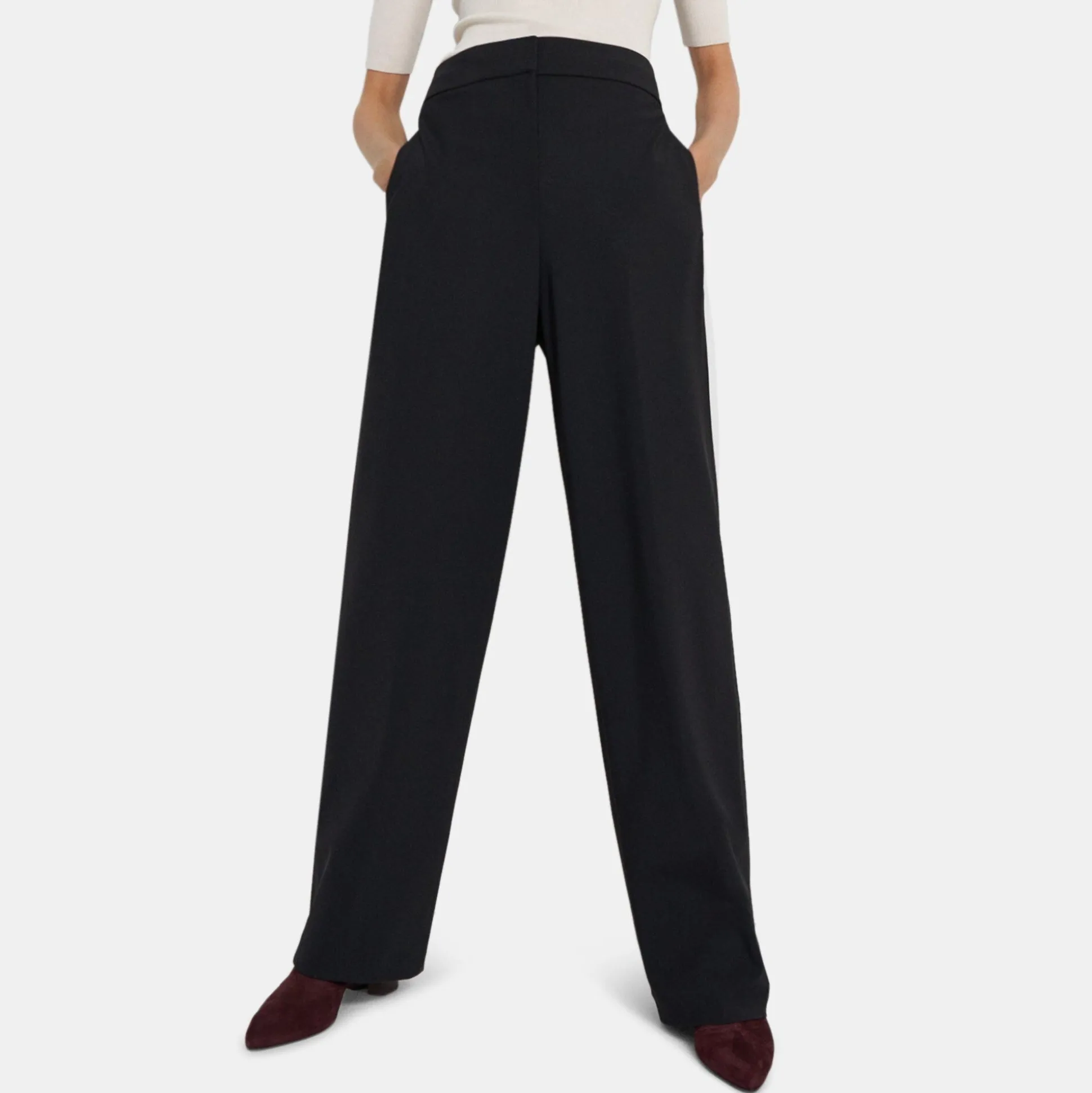 Theory High-Waisted Pant In Precision Ponte-Women Suits|Pants
