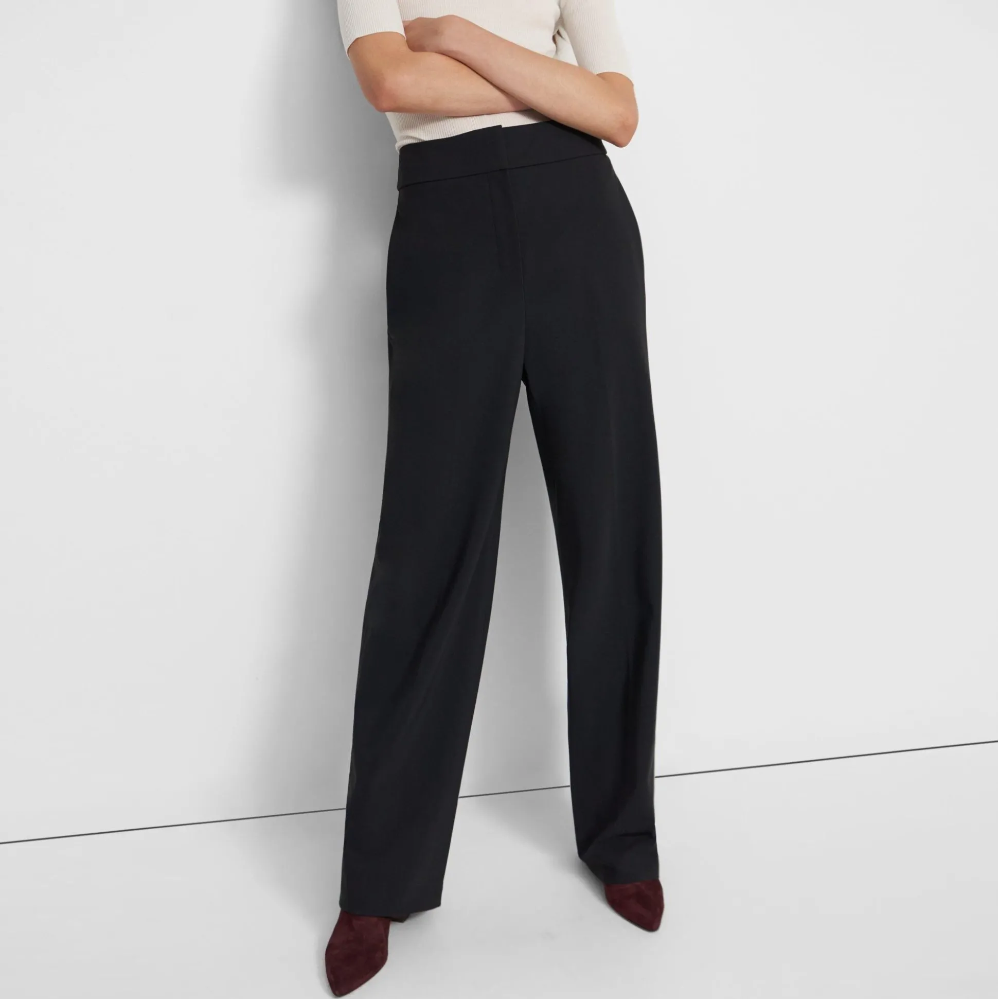 Theory High-Waisted Pant In Precision Ponte-Women Suits|Pants