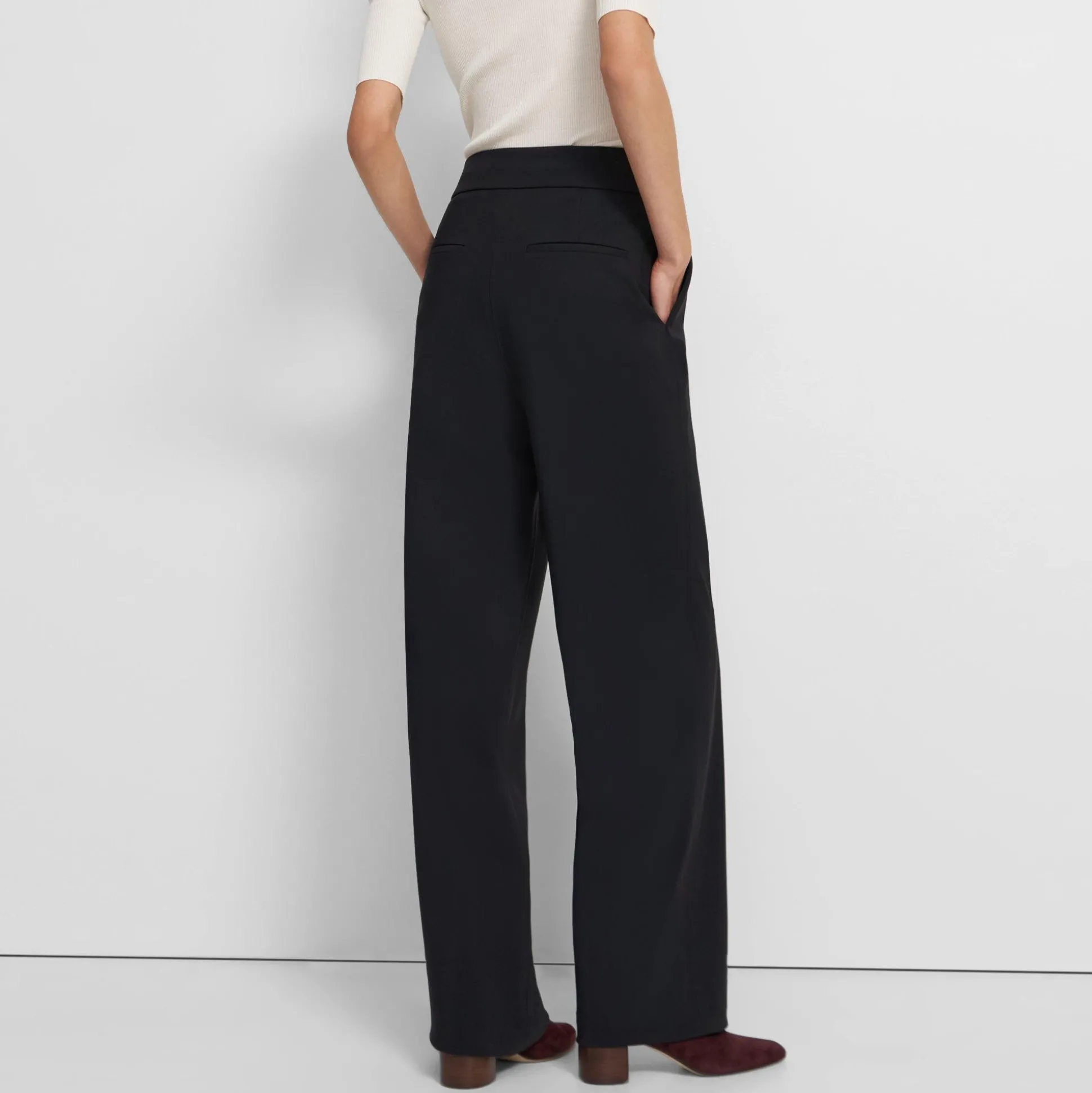 Theory High-Waisted Pant In Precision Ponte-Women Suits|Pants