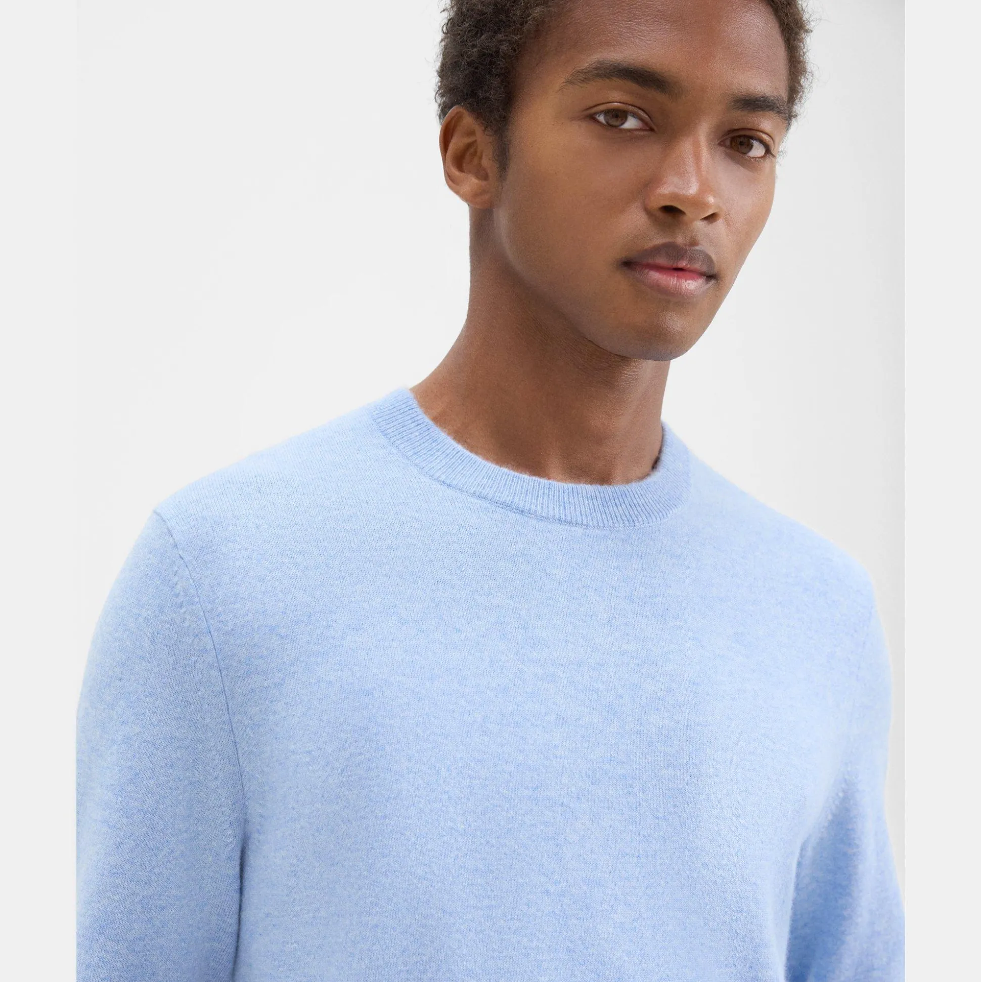Theory Hilles Crewneck Sweater In Cashmere-Men Sweaters + Cardigans
