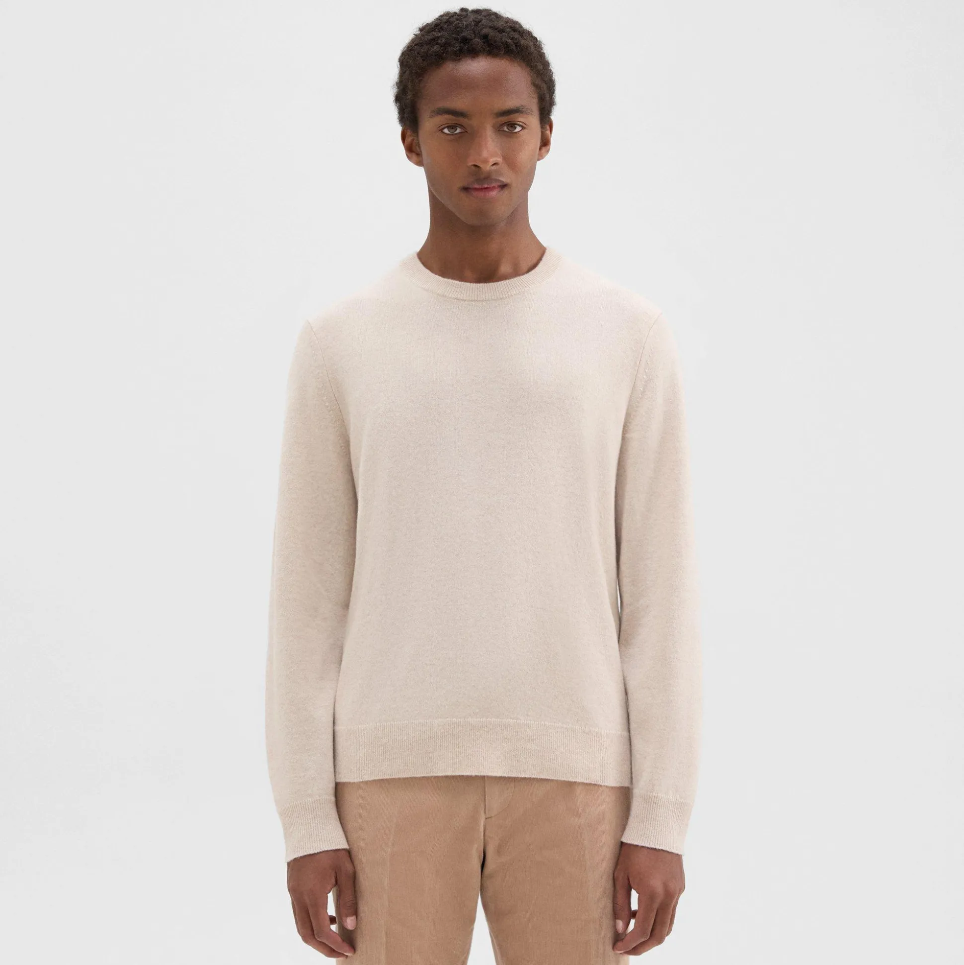 Theory Hilles Crewneck Sweater In Cashmere-Men Sweaters + Cardigans